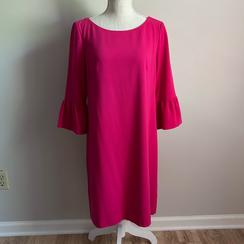 Talbots Bell Sleeve Sheath Dress Pink